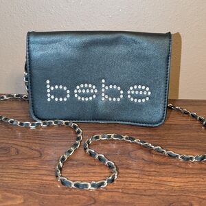 Bebe Black Chain Crossbody Bag